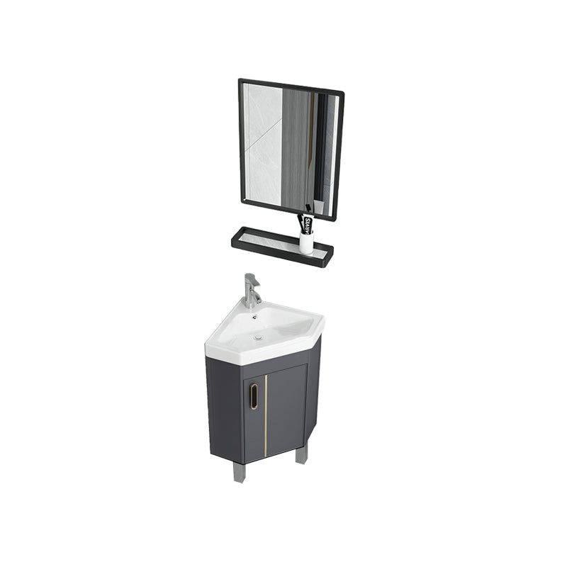 Contemporary Sink Vanity Driehoekige Wandgemonteerde Hoekbadkamermeubel