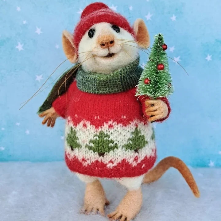 WhiskerWool™ – Handgemaakte, naaldvilt muis