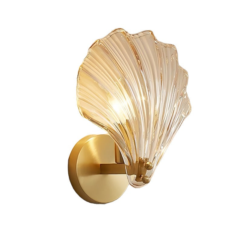 Art Brass Glass Schelp Wandlamp