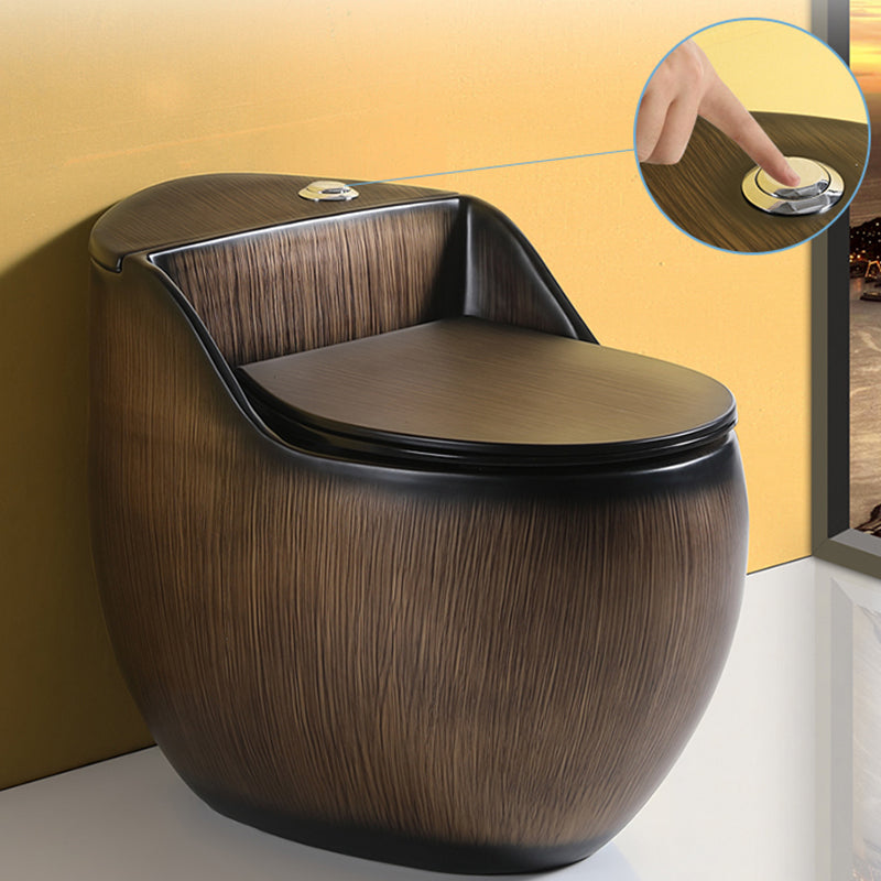 Contemporary Skirted Siphon Jet Toilet Bowl One Piece Urine Toilet with Seat
