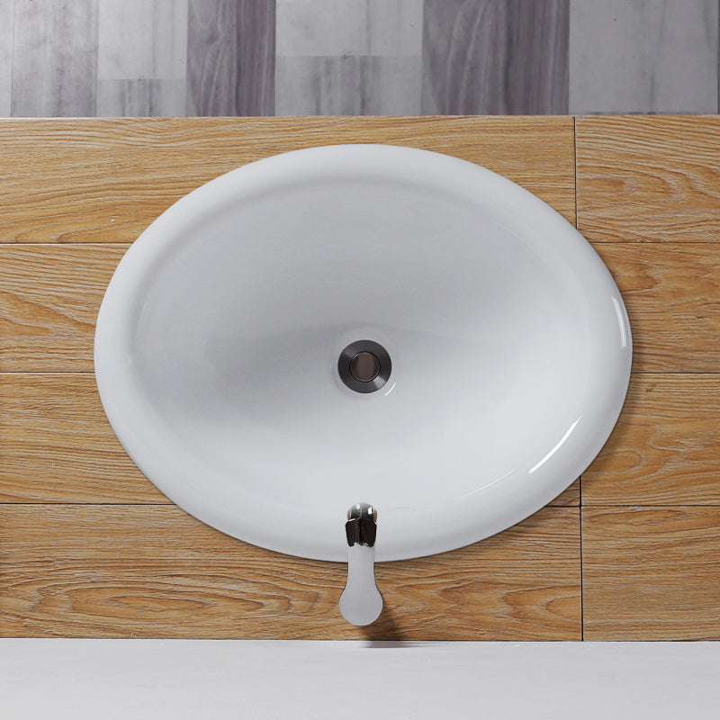 Witte Inbouw Badkamer Wastafel Porseleinen Wasstand met Afsluitklep