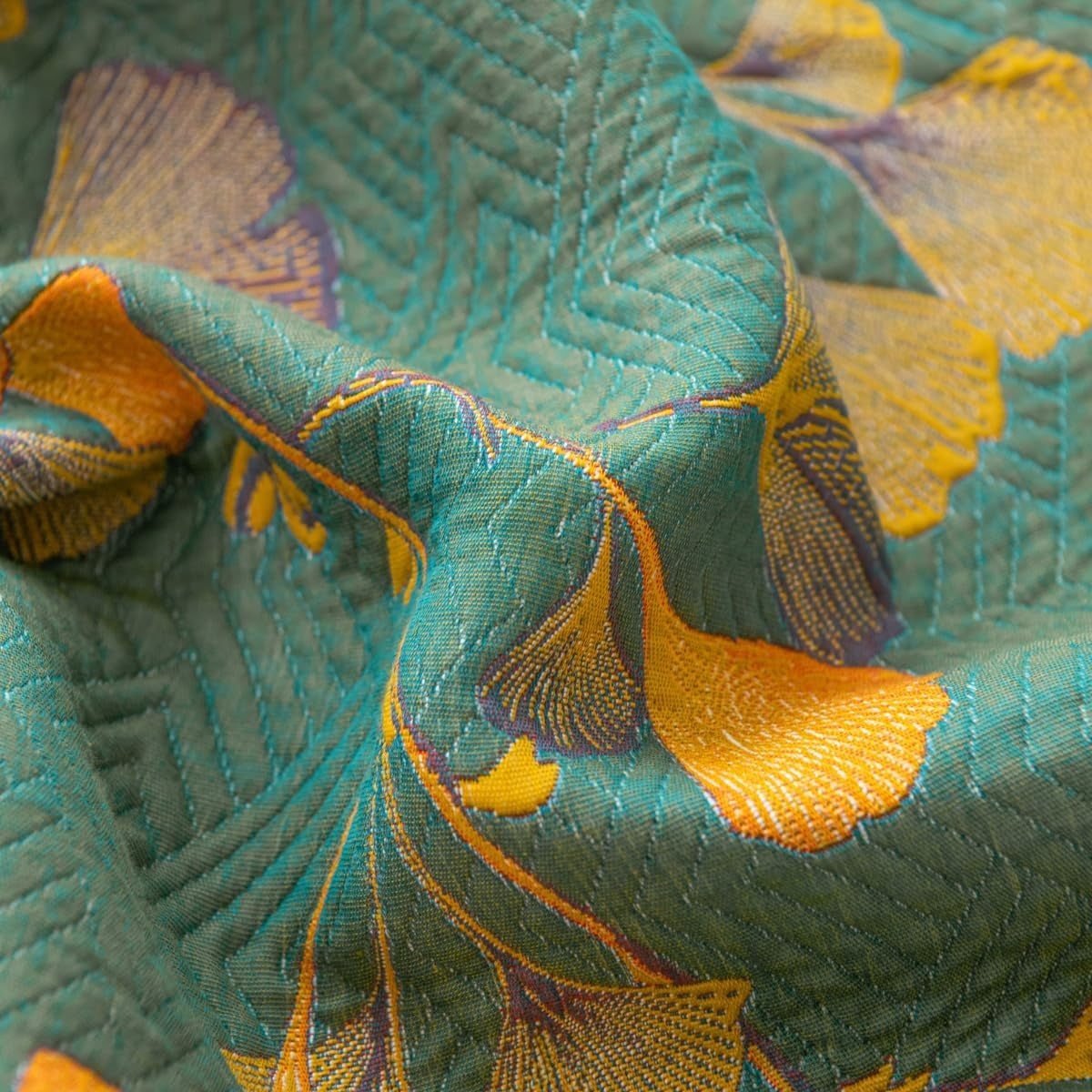Jacquard Bloem Ginkgo Bladeren Omkeerbare Dekbedcover
