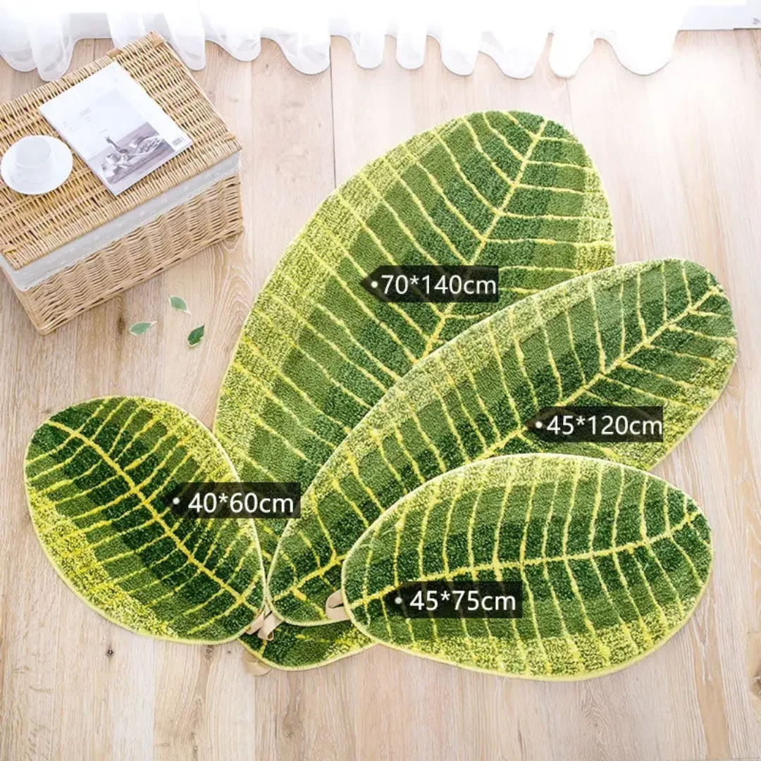 VelvetLeaf Badkamer Tapijt | Flocke badmat met luxe uitstraling en antisliptechnologi