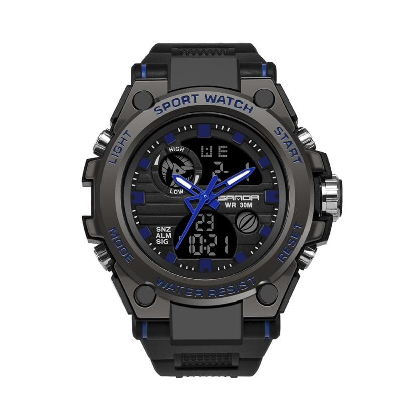 Sportieve Dual-Display Mode Multifunctionele waterdichte verlichte herenarmbandhorloge