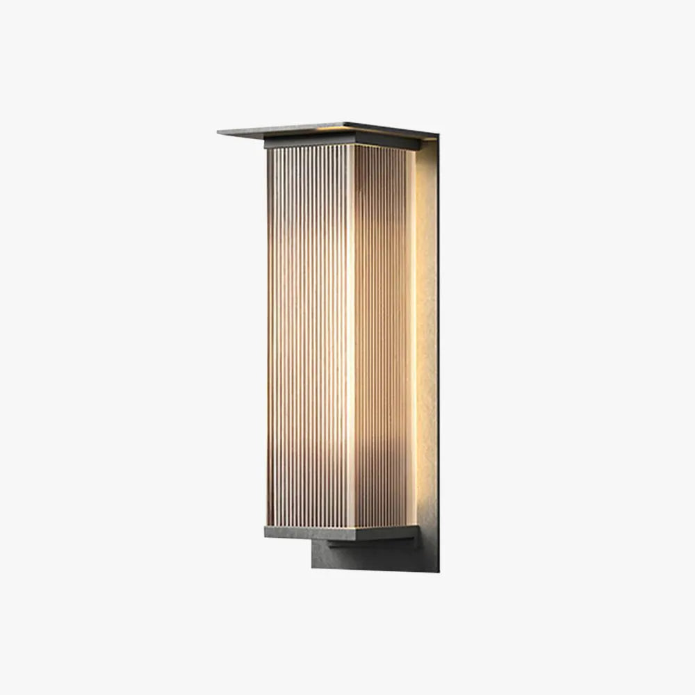 Ray Moderne Rechthoekige Metalen Buitenwandlamp, Zwart
