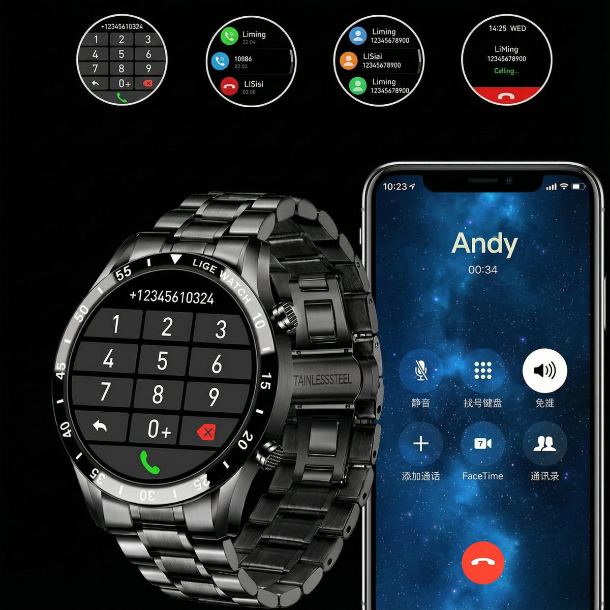 Luxueuze Smartwatch met Touchscreen – Meldingen & Praktisch Ontwerp voor de Dagelijkse Gebruik