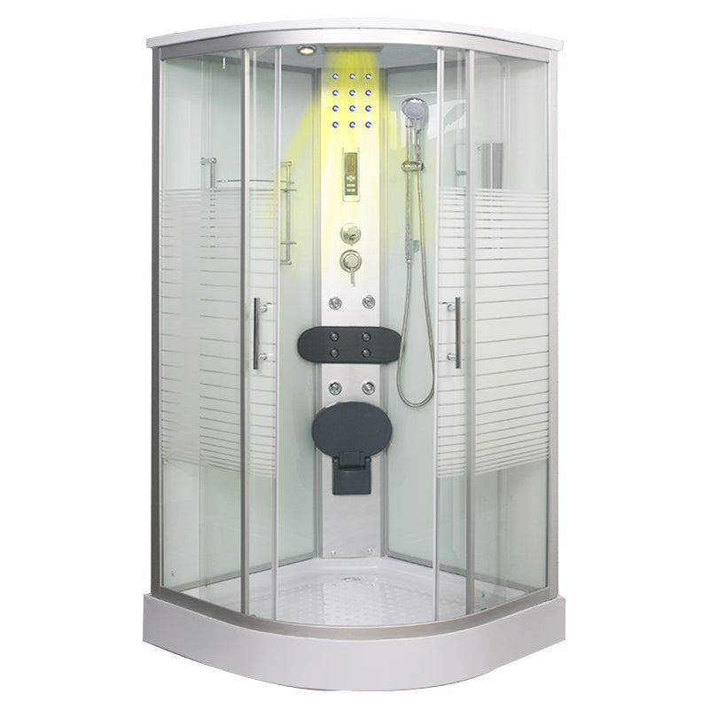 Dubbele Schuif Douchecabine Ronde Douchecabine met Licht en Handdoekrek
