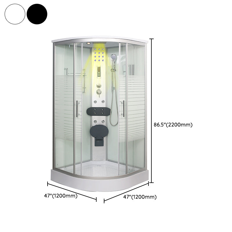 Dubbele Schuif Douchecabine Ronde Douchecabine met Licht en Handdoekrek