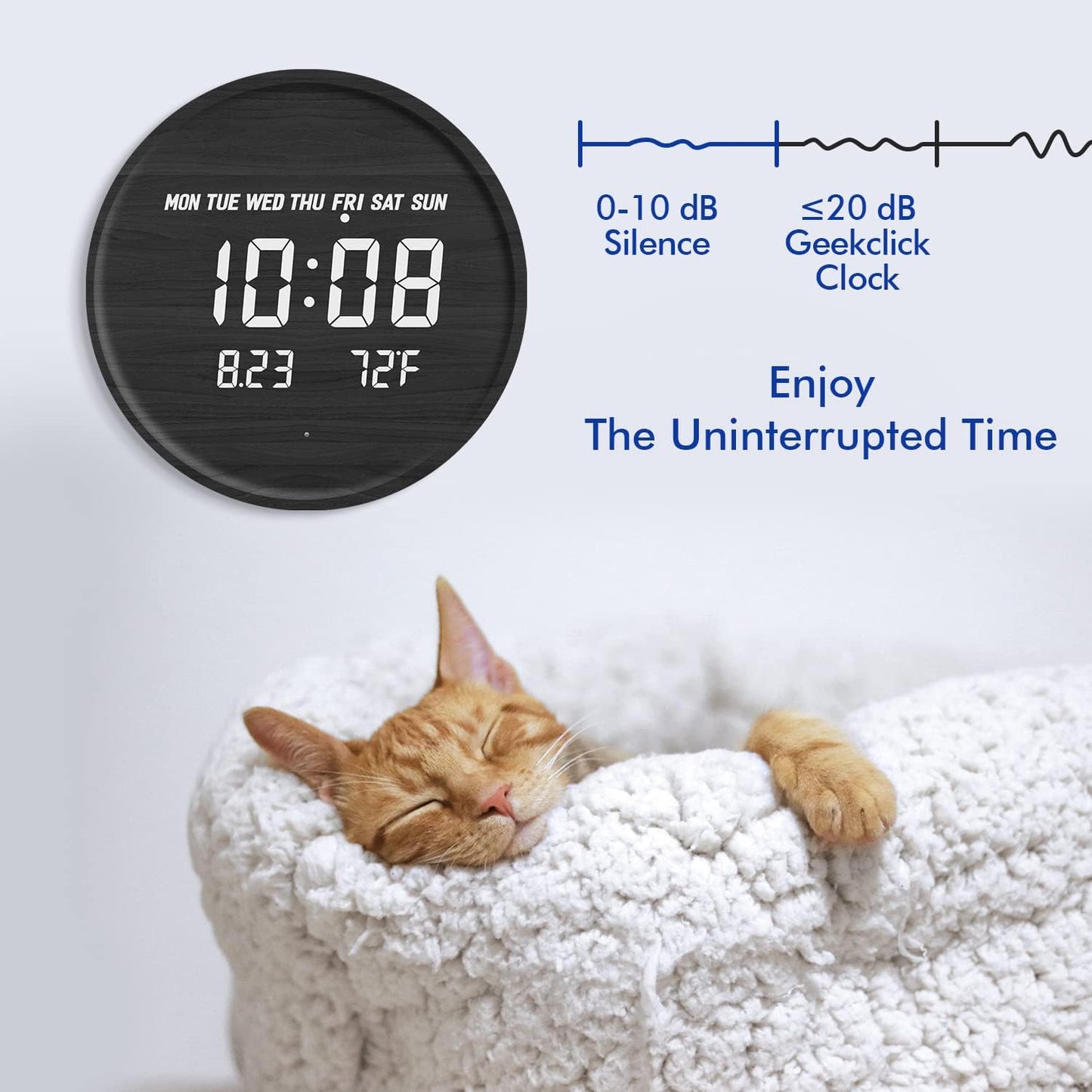 Scandinavische Digitale Wandklok Met LED-display En USB-voeding