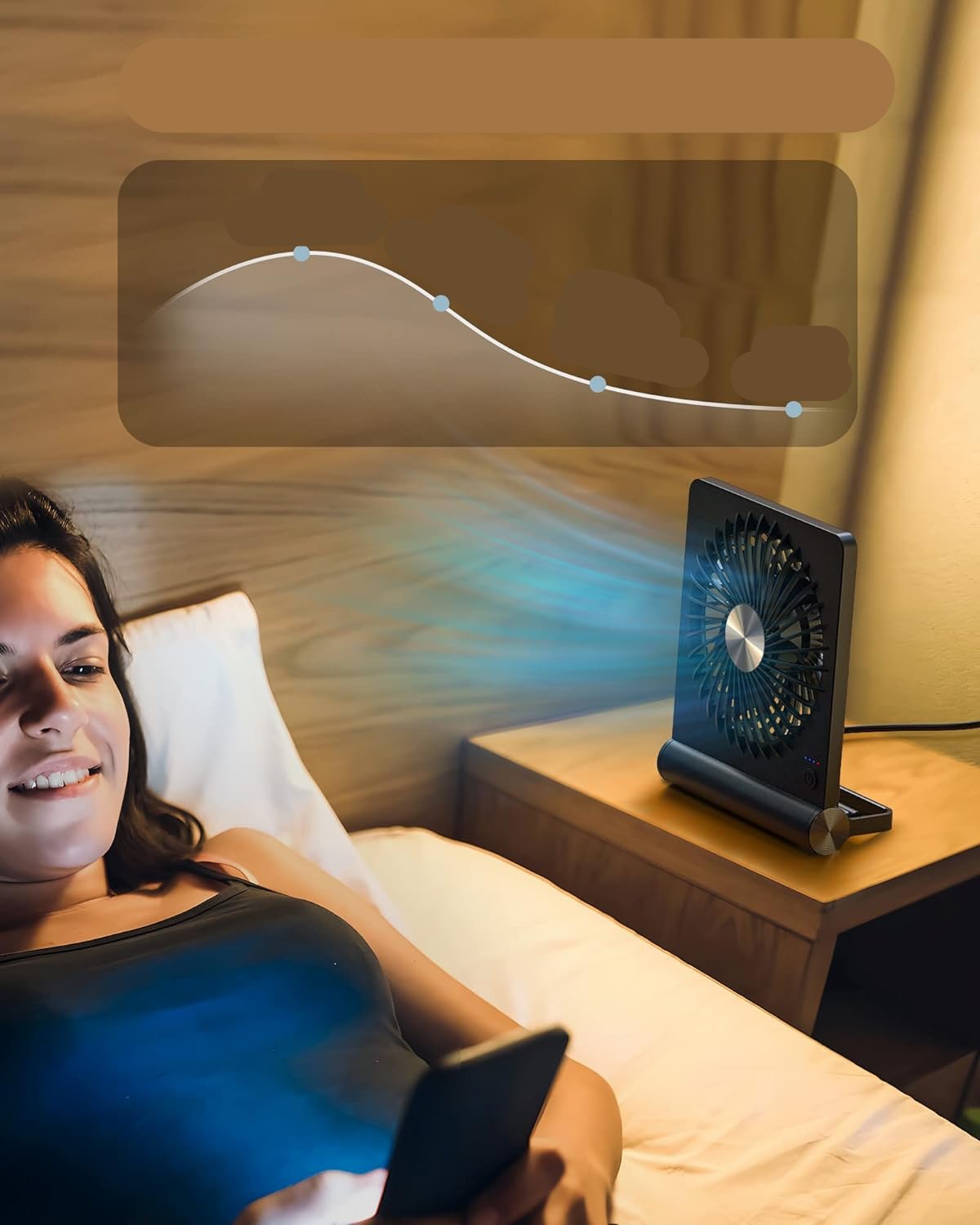 QuietBreeze - Ultra-stille compacte tafelventilator