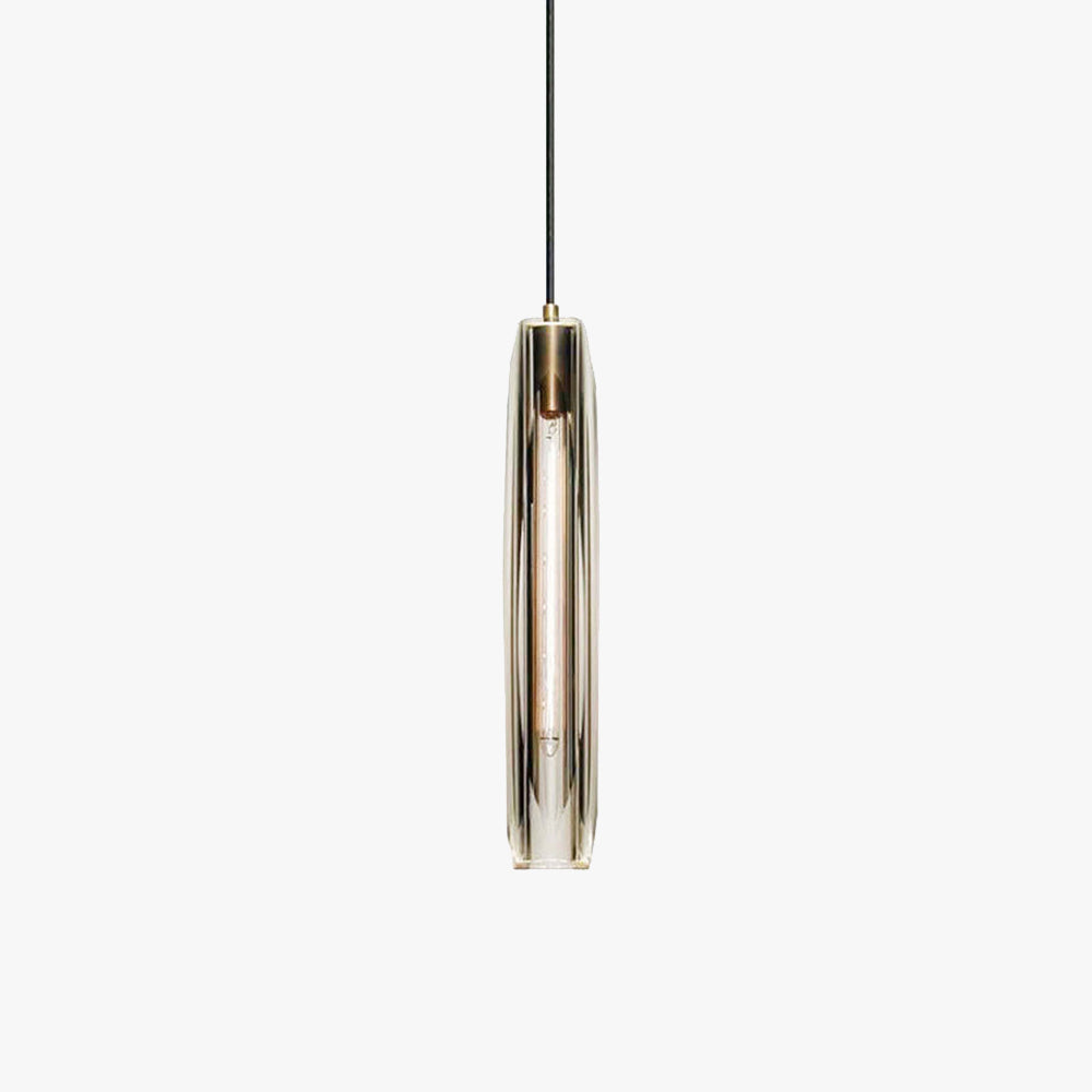 Juni Messing Designer Glazen Hanglamp Rookkleurig