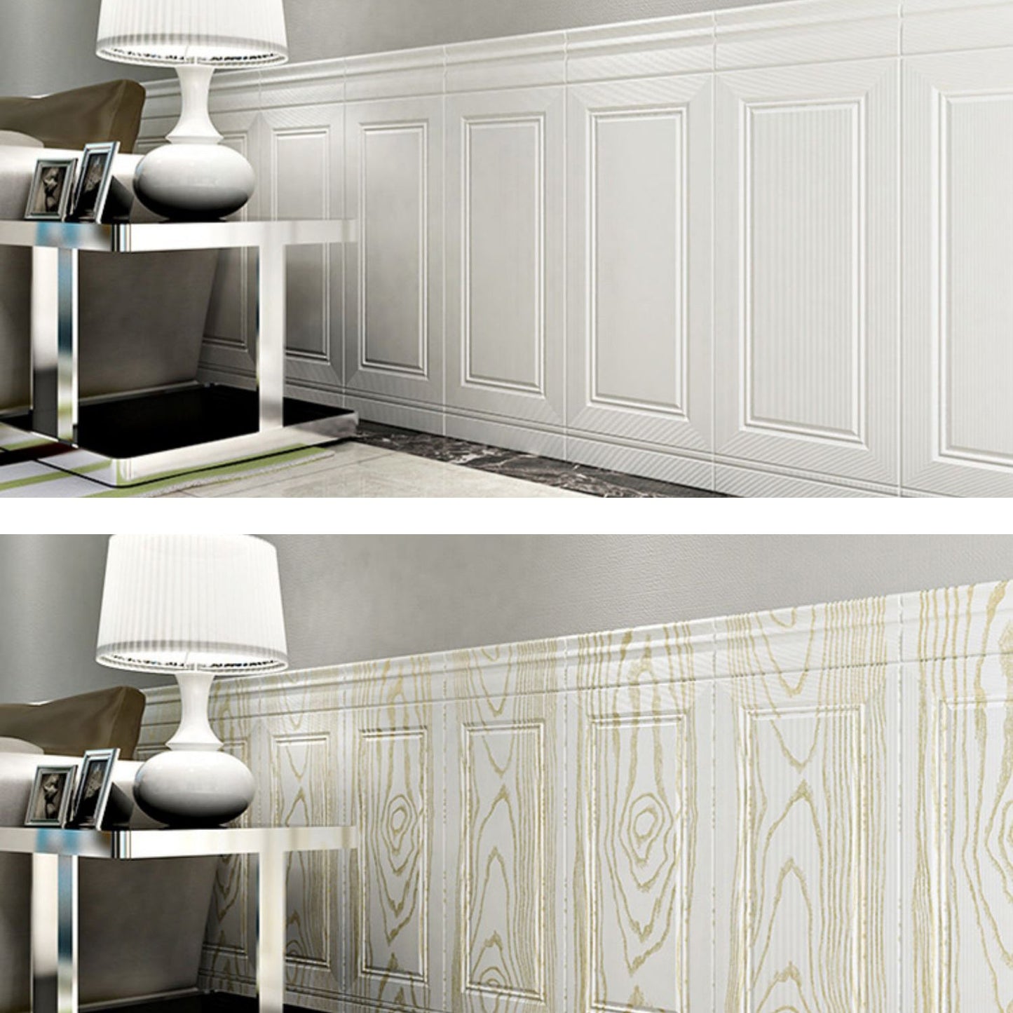 Glam Waterdichte Wandbekleding Effen Kleur Peelen en Plakken Binnenwandpaneel