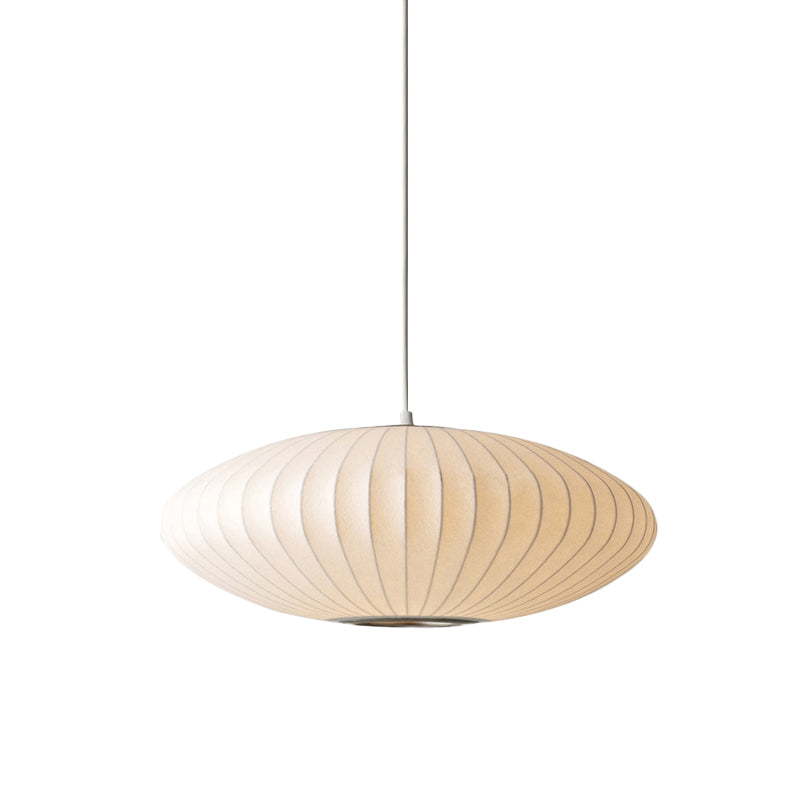 16"/19.5"/23.5"W Schotel Hangende Plafondlamp Modernistisch Stof 1 Licht Wit Hanglamp