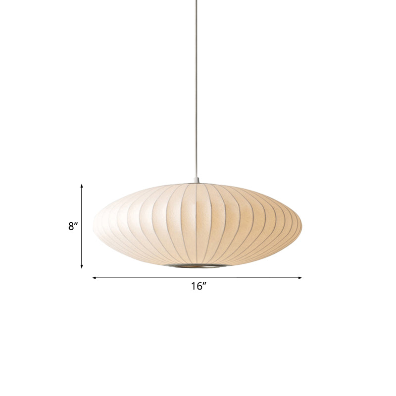 16"/19.5"/23.5"W Schotel Hangende Plafondlamp Modernistisch Stof 1 Licht Wit Hanglamp
