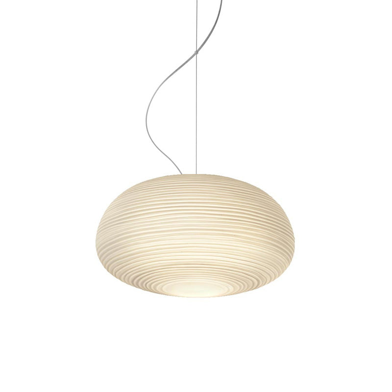 Cocoon Hanglamp Postmodern Geribbeld Glas 1 Licht Wit Hanglicht