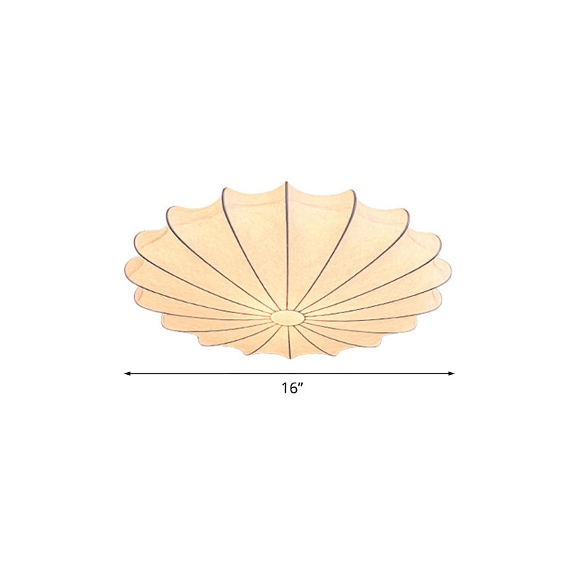 16"/23.5"W Scalloped Flush Mount Light Hedendaags Stof 1/3 Licht Witte Flush Plafondlamp