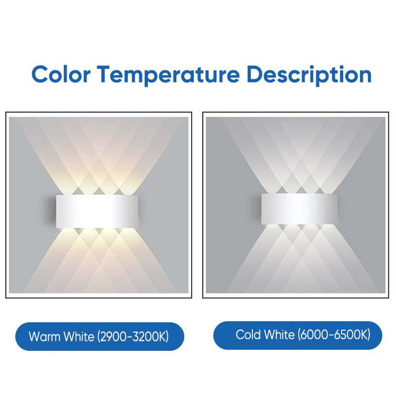 Tronix Moderne Rechthoekige Metalen Buitenwandlamp, Zwart/Wit, Watergolf