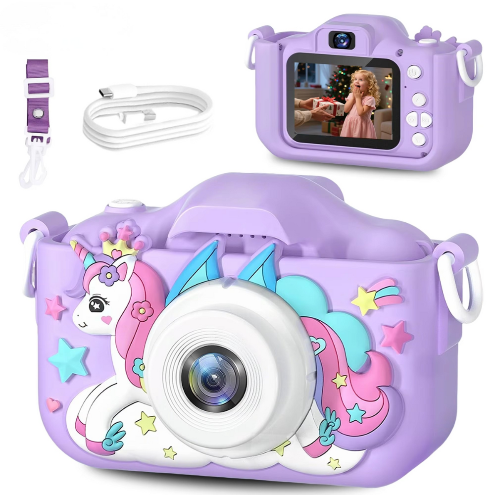 Unicorn HD Kindercamera met 32GB Oplaadbare Batterij - Leg Geweldige Foto's en Video's Vast!