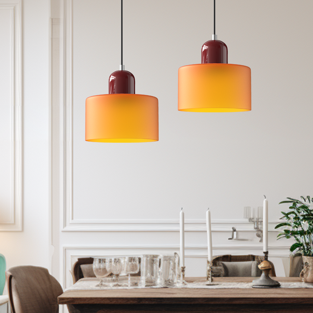 Gekleurde glazen Bauhaus hanglamp
