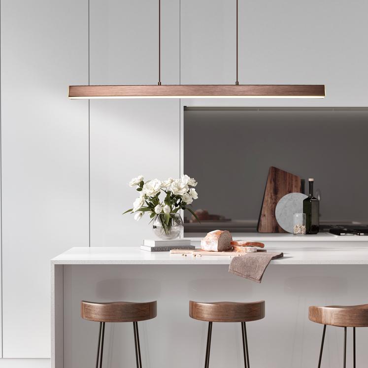 Thala Moderne Lineaire Hanglamp Zwart/Bruin Woonkamer