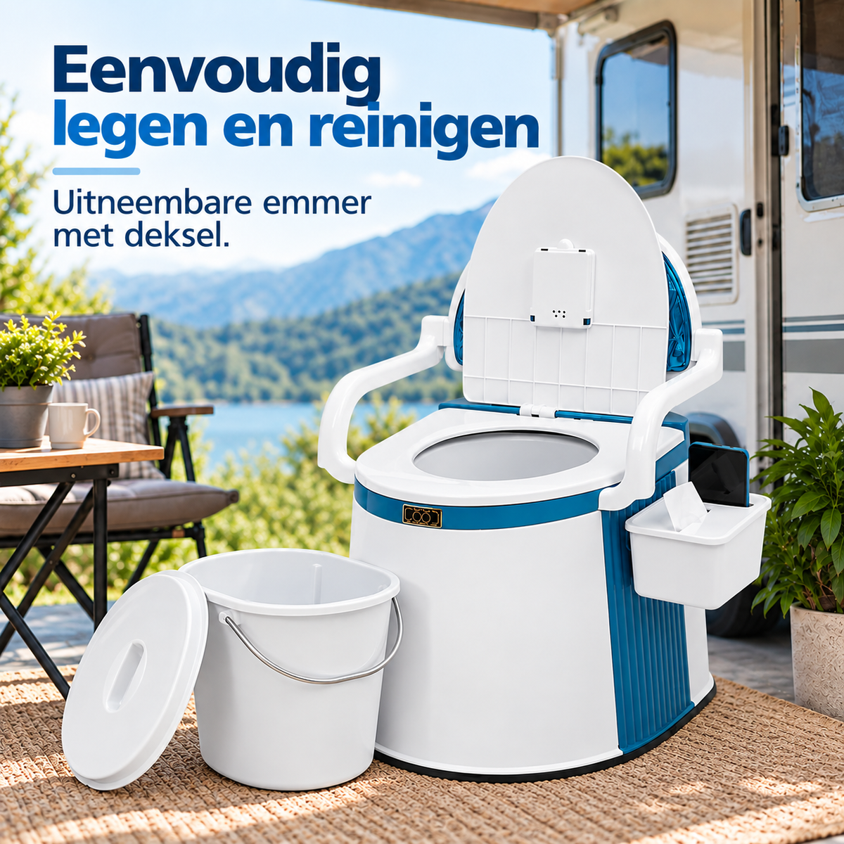 Draagbaar Campingtoilet voor Camper, Caravan & Kamperen
