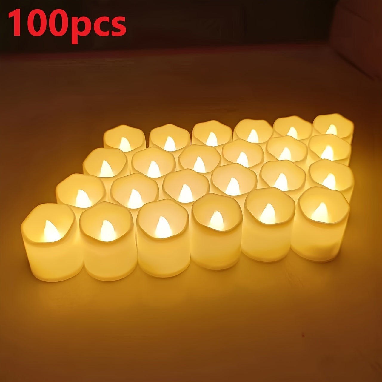 Vlamloze LED-theelichten op batterijen – 24–100 stuks