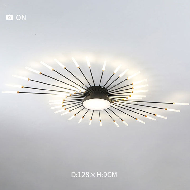 Wesley Plafondlamp Vuurwerk Lineair Modern Zwart/Goud