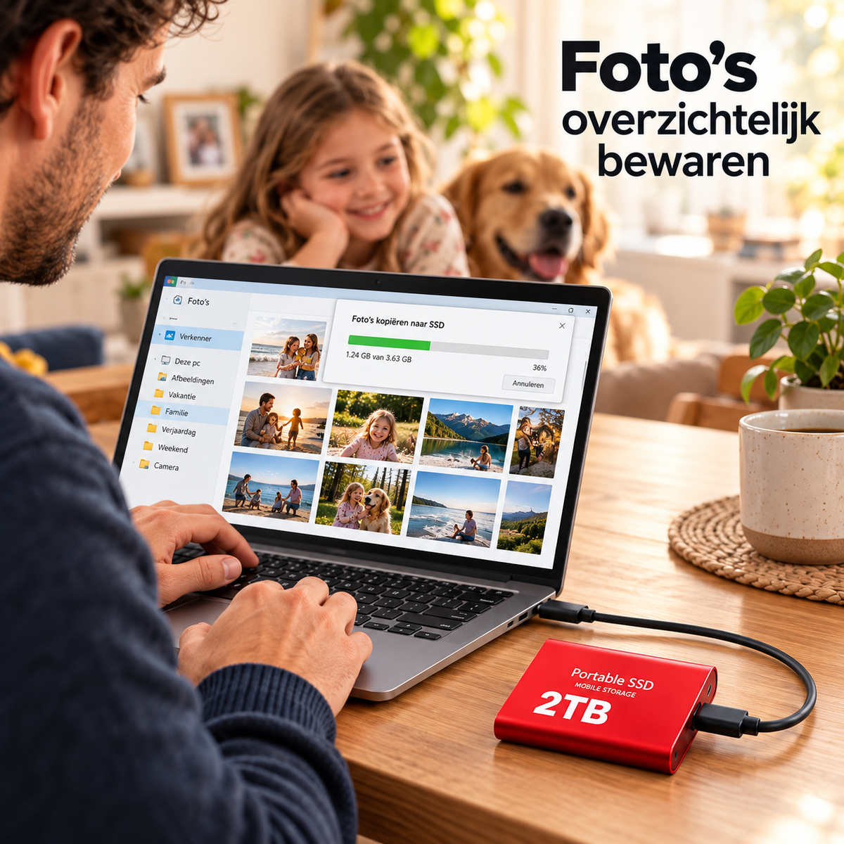 DataSprint Externe SSD 2TB voor Foto’s & Familieback-up – USB-C Opslag tot 1050 MB/s