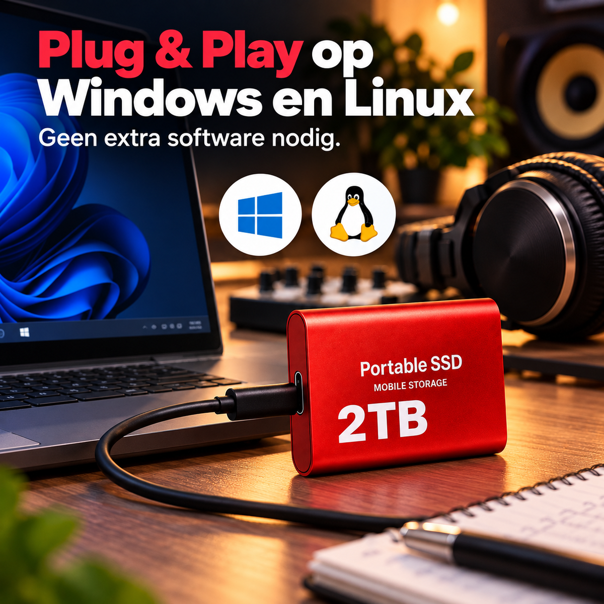 DataSprint Externe SSD 2TB – Praktisch Cadeau voor DJ & Muziekproducer