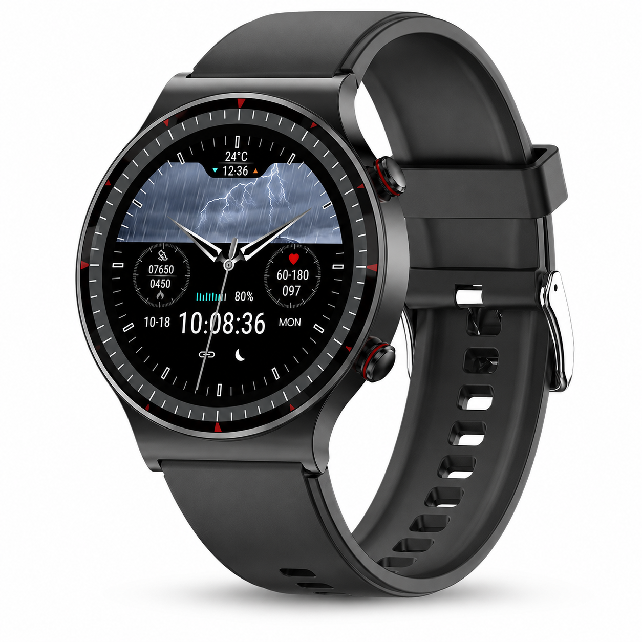 Medische EKG-Smartwatch | CFDA-gecertificeerd | 512Hz Hoge Precisie Biosensor | SpO2- & Hartslagmonitoring | AI-gebaseerde Ademhalingsanalyse | IP67 Waterdicht