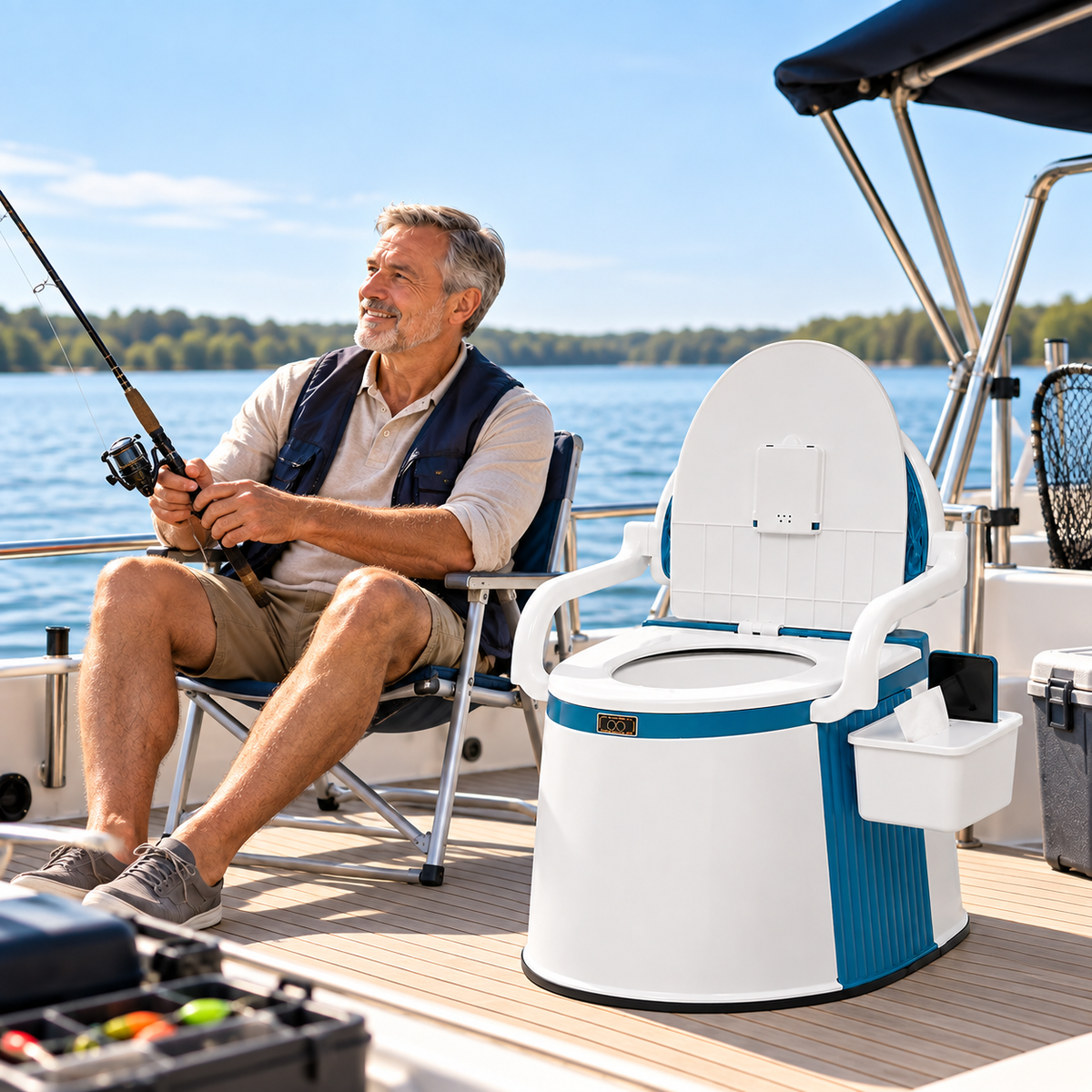 Draagbaar Boottoilet voor Boot, Watersport & Vissen