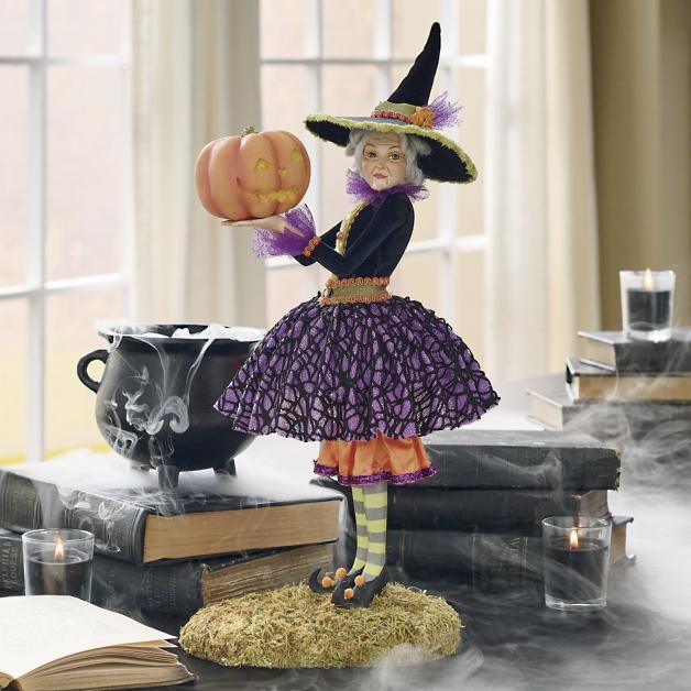 Halloween-Figurine | Handgemaakte Hexendecoratie | Hars