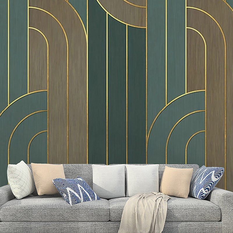 Vlekbestendige Muurbehang Geometrieën en Strepen Persoonlijke Maat Hedendaagse Wanddecoratie voor Accentmuur