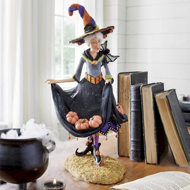 Halloween-Figurine | Handgemaakte Hexendecoratie | Hars