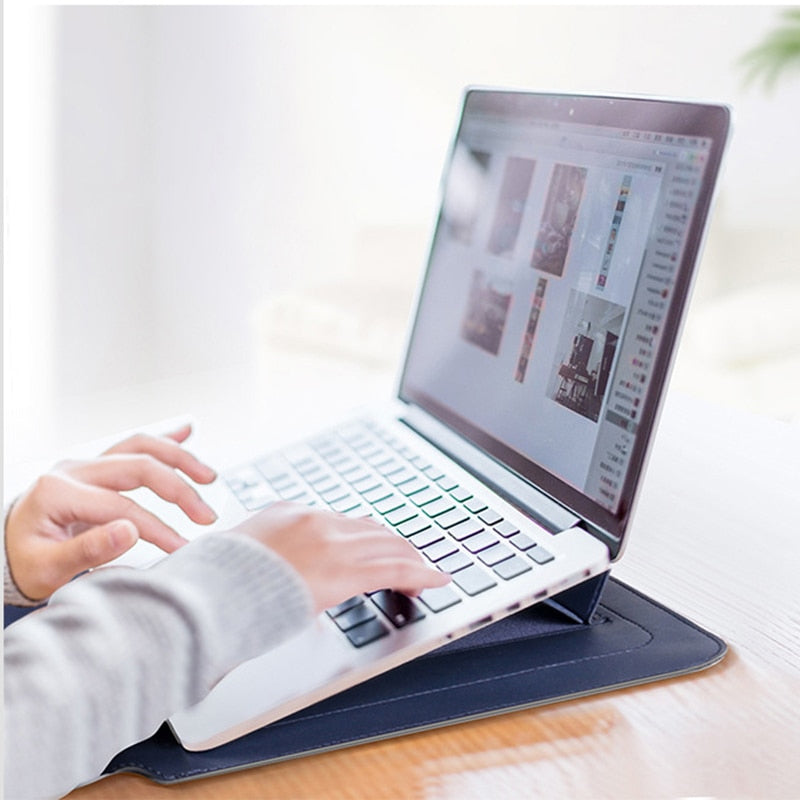 Vouwbare 2-in-1 beschermtas voor laptop | Premium hoes met ondersteuning
