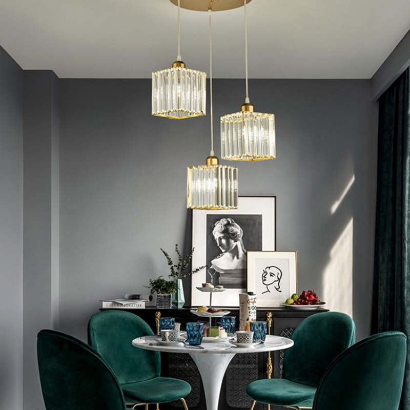 Vina Hanglamp Rond/Vierkant Nordisch. Metaal/Glas. Zwart/Goud. Woonkamer/Bar