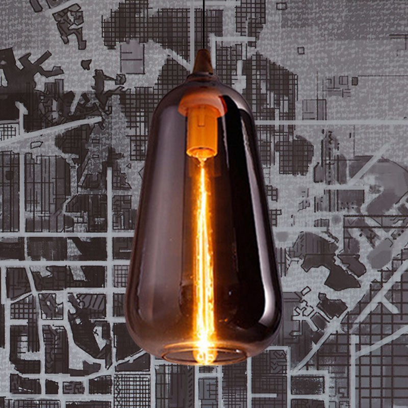 Globale/Pompoen/Ellips Pendant Light Hedendaagse Rook/Amber/Wit Glas 1 Licht Eetkamer Hanglamp