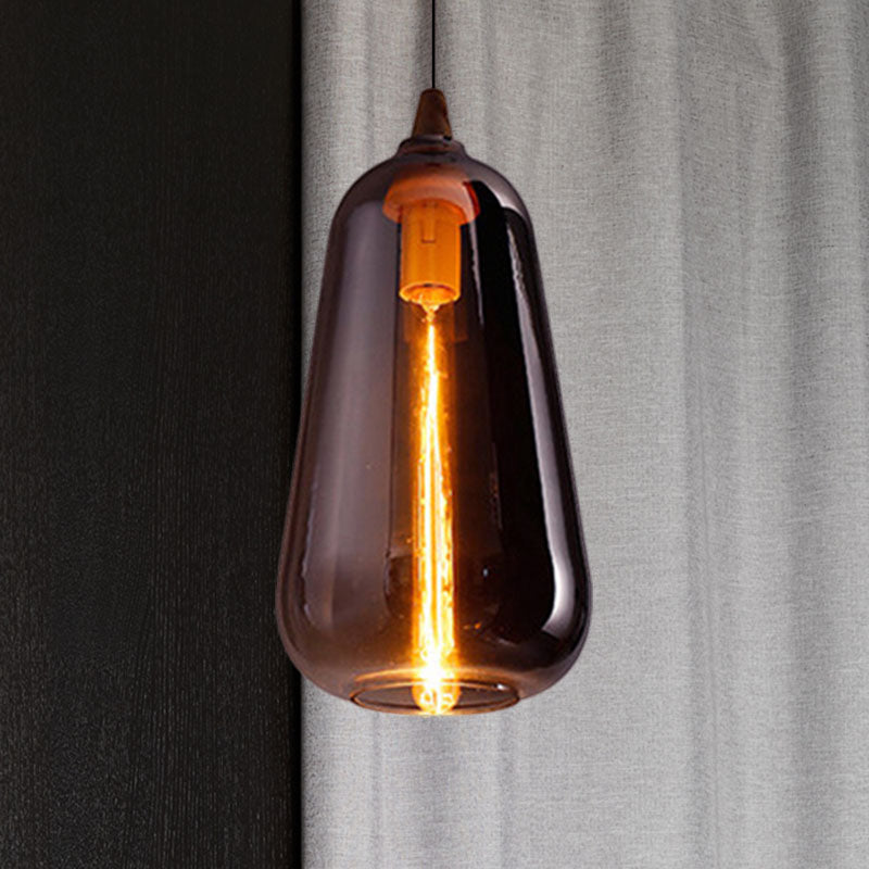Globale/Pompoen/Ellips Pendant Light Hedendaagse Rook/Amber/Wit Glas 1 Licht Eetkamer Hanglamp