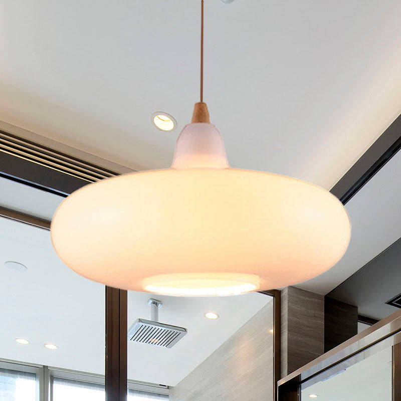 Globale/Pompoen/Ellips Pendant Light Hedendaagse Rook/Amber/Wit Glas 1 Licht Eetkamer Hanglamp