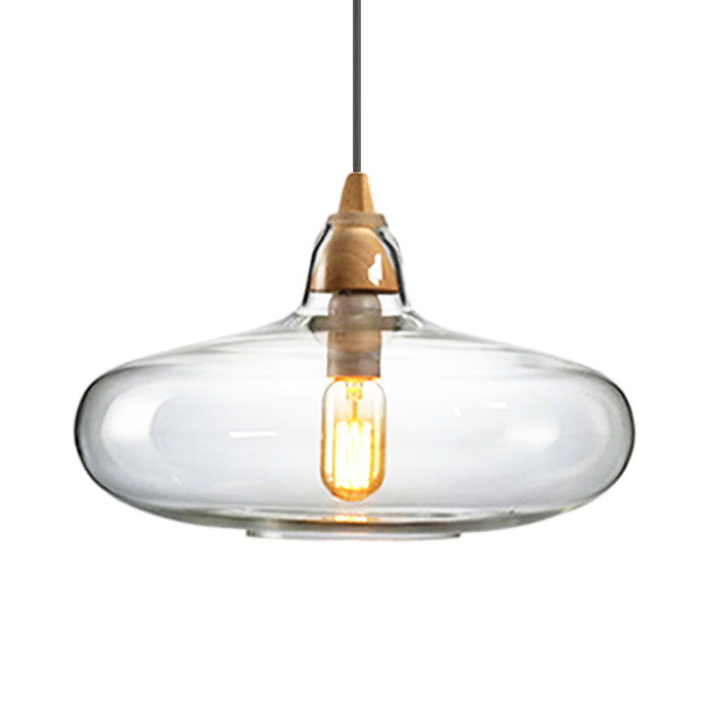 Globale/Pompoen/Ellips Pendant Light Hedendaagse Rook/Amber/Wit Glas 1 Licht Eetkamer Hanglamp