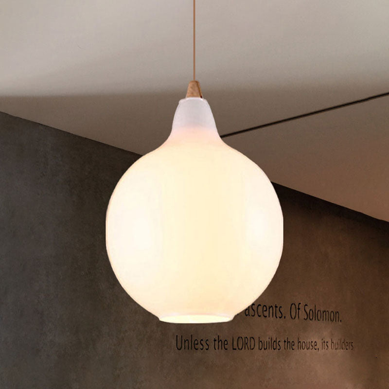 Globale/Pompoen/Ellips Pendant Light Hedendaagse Rook/Amber/Wit Glas 1 Licht Eetkamer Hanglamp