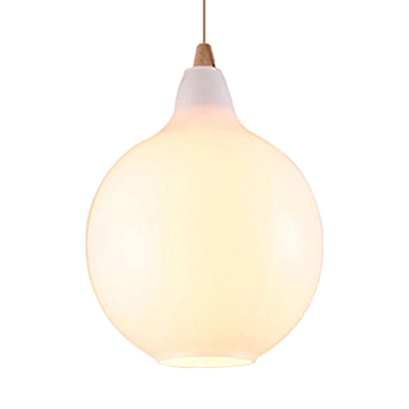 Globale/Pompoen/Ellips Pendant Light Hedendaagse Rook/Amber/Wit Glas 1 Licht Eetkamer Hanglamp