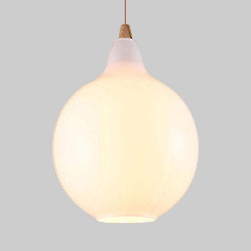 Globale/Pompoen/Ellips Pendant Light Hedendaagse Rook/Amber/Wit Glas 1 Licht Eetkamer Hanglamp