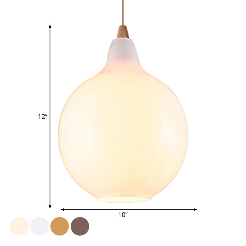 Globale/Pompoen/Ellips Pendant Light Hedendaagse Rook/Amber/Wit Glas 1 Licht Eetkamer Hanglamp
