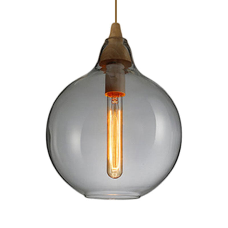 Globale/Pompoen/Ellips Pendant Light Hedendaagse Rook/Amber/Wit Glas 1 Licht Eetkamer Hanglamp