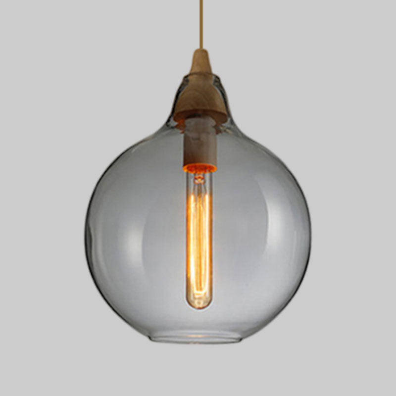 Globale/Pompoen/Ellips Pendant Light Hedendaagse Rook/Amber/Wit Glas 1 Licht Eetkamer Hanglamp