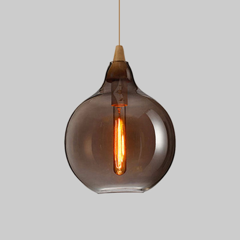 Globale/Pompoen/Ellips Pendant Light Hedendaagse Rook/Amber/Wit Glas 1 Licht Eetkamer Hanglamp