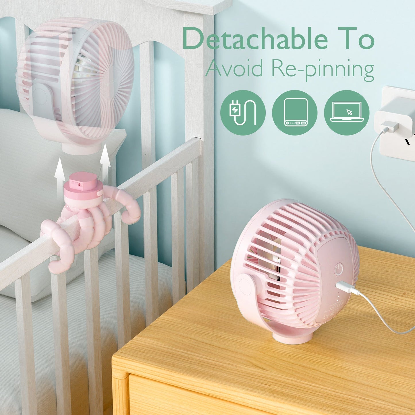 USB Oplaadbare Handventilator voor Reizen