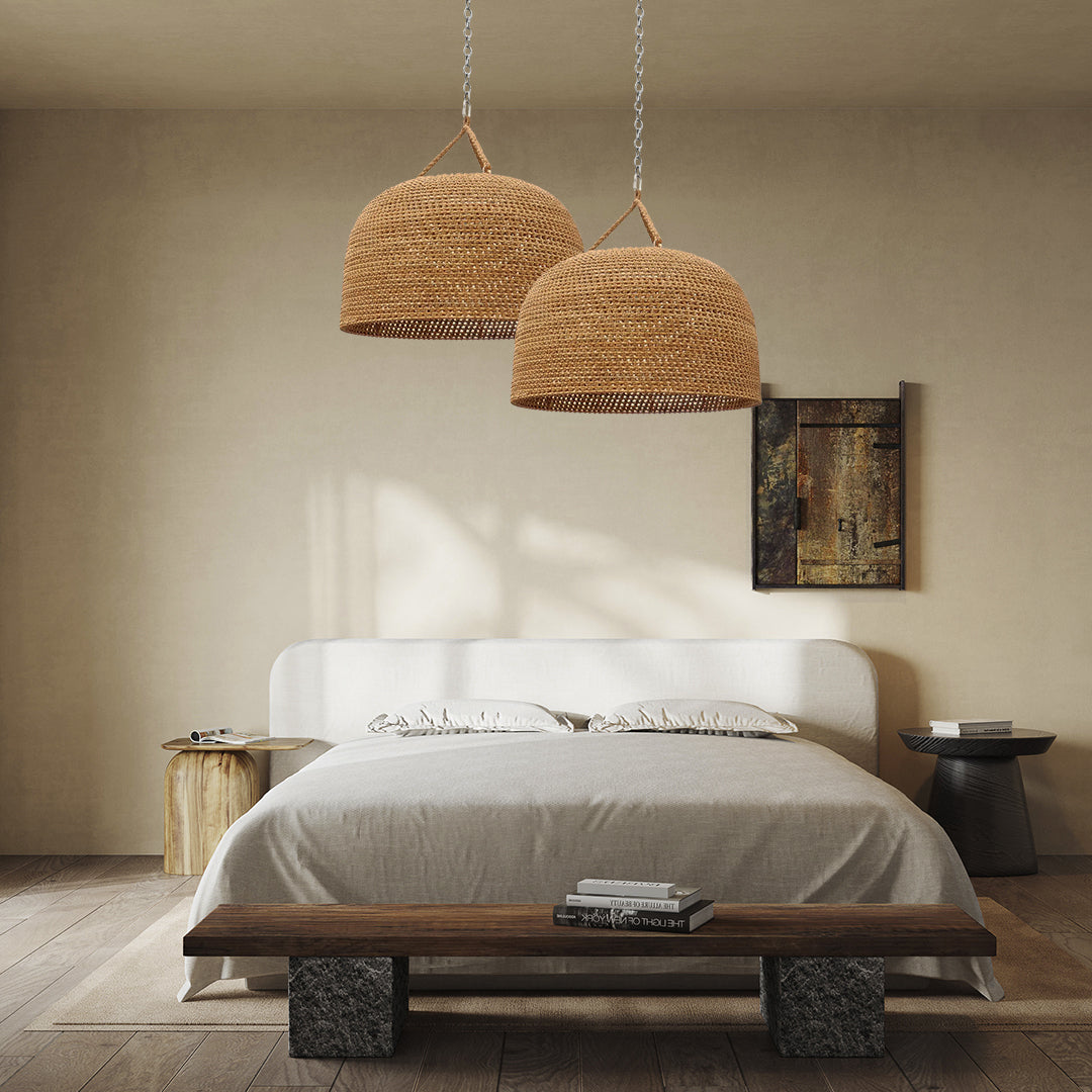 Natuurlijke Schaduw Rattan Japandi Hanglamp