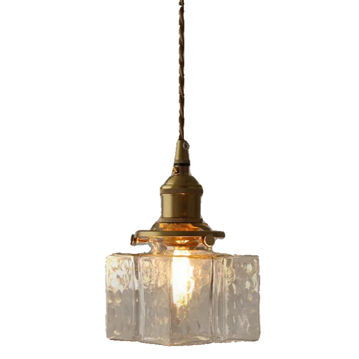 Jewel Messing Vintage Glas Hanglamp